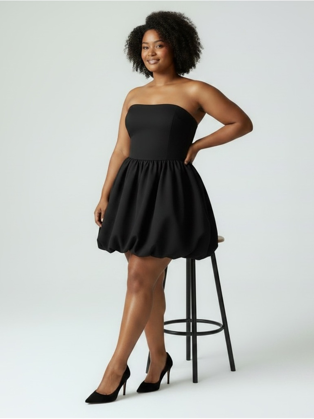 Sincerely Jules Strapless Black Bubble-Hem Dress NWOT Size XL